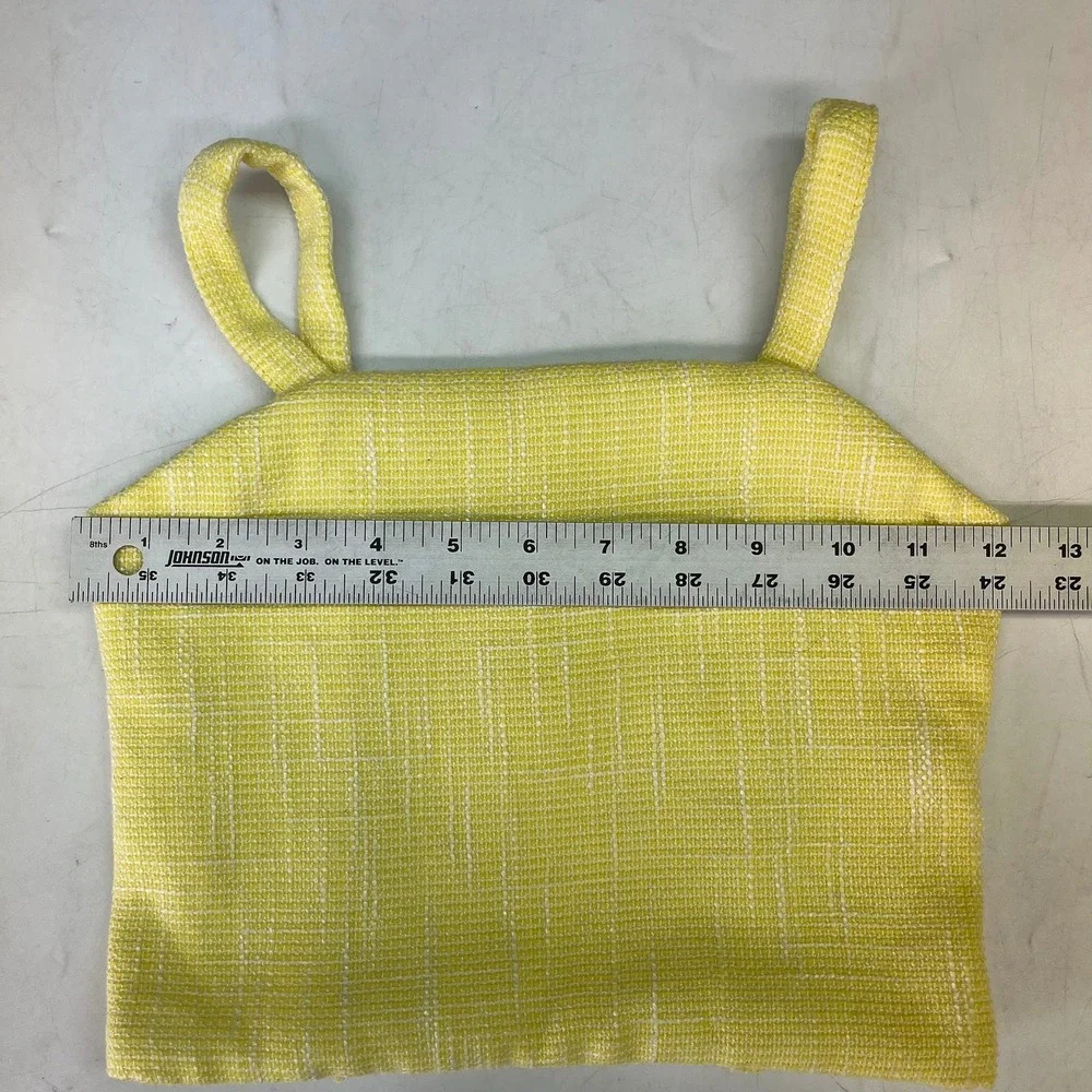 Truce Kids Yellow Textured Tweed 2-Piece Set Cropped Cami and Flare Pants Size S